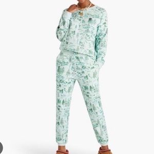 Hill House Winter Toile Teddy Jogger and Crewneck Set